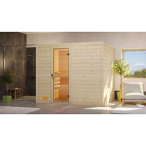 Weka Massivholzsauna Valida 4 Sparset 9 kW OS Glastür günstig online kaufen