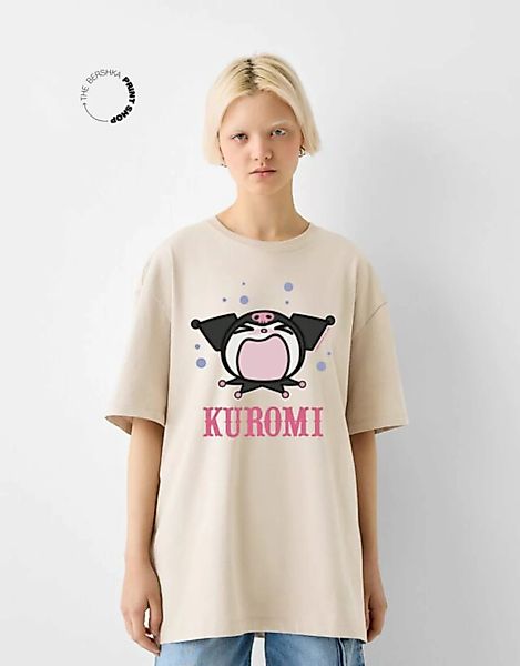 Bershka T-Shirt Kuromi Im Boxy-Fit Mit Kurzen Ärmeln Damen Xs Camel günstig online kaufen