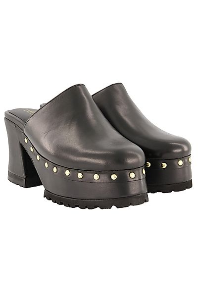 Studio Untold Leder-Clogs echtes Leder goldene günstig online kaufen