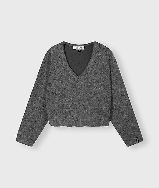 10DAYS Rundhalspullover pleat hairy knit sweater günstig online kaufen