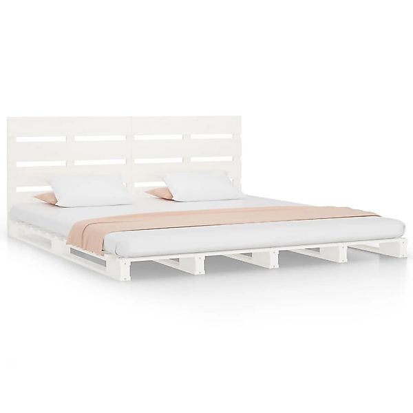 vidaXL Massivholzbett Weiß 200x200 cm Kiefer1393297 günstig online kaufen