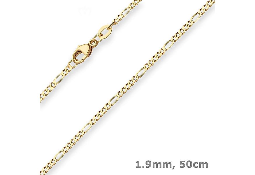 Schmuck Krone Goldkette 1,9mm Figarokette diamantiert aus 585 Gelbgold 50cm günstig online kaufen