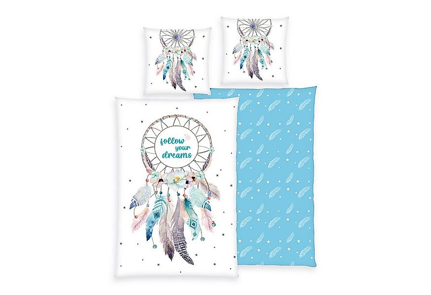 Familando Jugendbettwäsche Traumfänger "Follow your Dreams" 135x200 + 80x80 günstig online kaufen