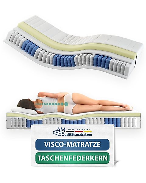 Taschenfederkernmatratze 7-Zonen Federkernmatratze mit Viscoschaum, Memory günstig online kaufen