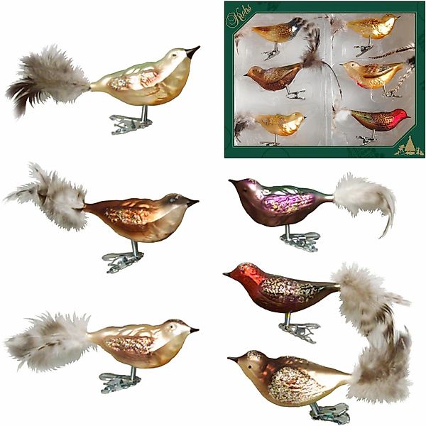 Krebs Glas Lauscha Weihnachtsbaumklammer "Waldvögel, Weihnachtsdeko, Christ günstig online kaufen