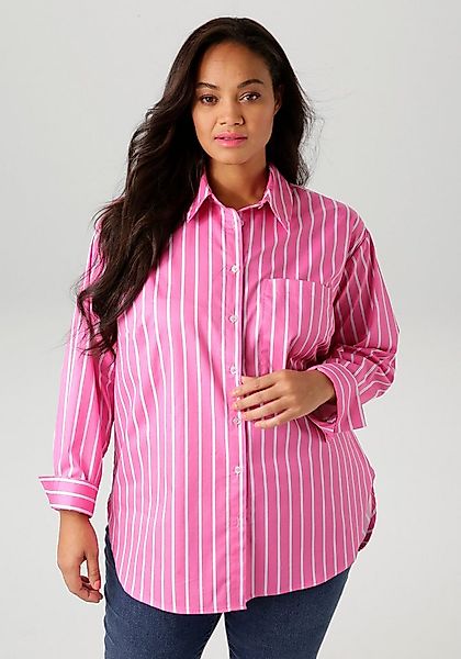 Aniston PLUS Hemdbluse in 2 unterschiedlichen Streifen-Dessins günstig online kaufen