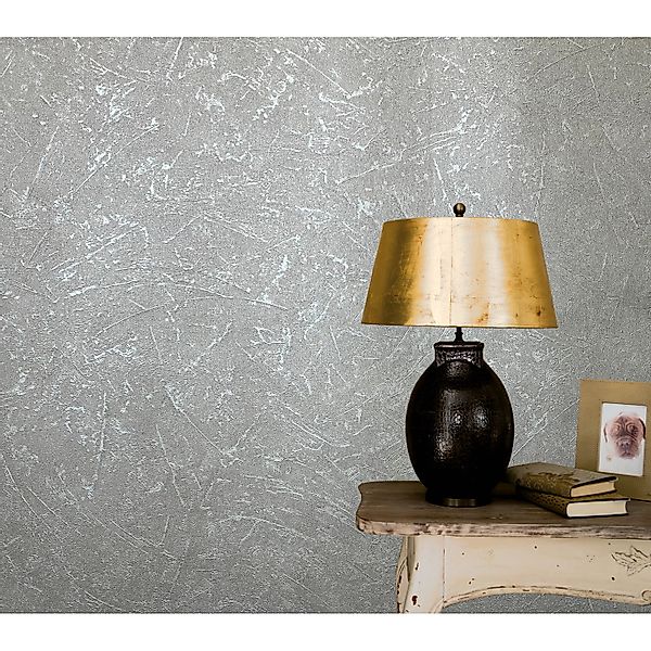 Marburg Vliestapete Vintage Deluxe Betonoptik Anthrazit-Silber FSC® günstig online kaufen