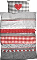 CASATEX Bettwäsche "Herz-Karo" 3 Stk. tlg. niedlichem Herz-Karo Design günstig online kaufen