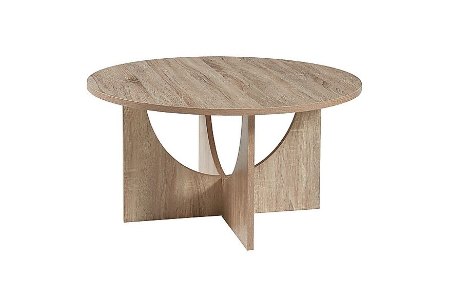 en.casa Couchtisch, »Rindal« rund 80 x 42 cm Eicheoptik günstig online kaufen