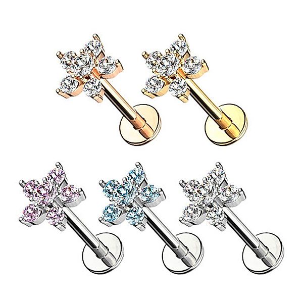 Taffstyle Piercing-Set Piercing Stab mit Kristall günstig online kaufen