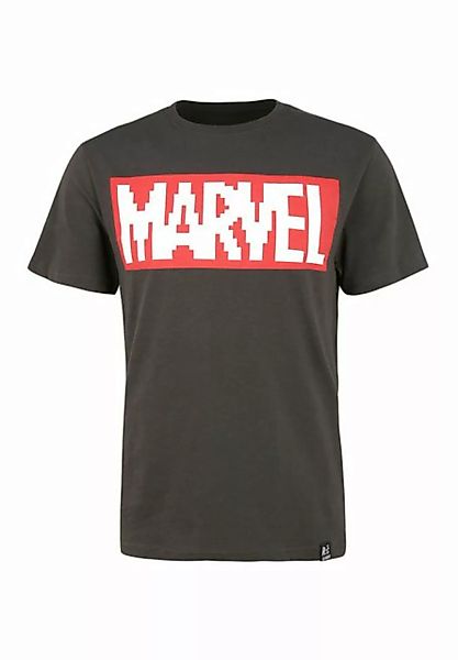 Recovered T-Shirt Marvel Pixel Logo Black GOTS zertifizierte Bio-Baumwolle günstig online kaufen