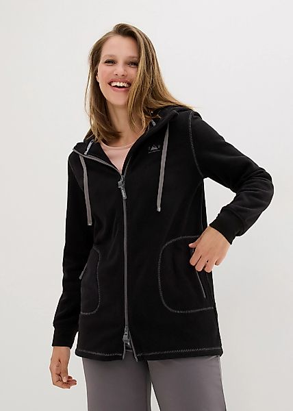 bonprix Fleecejacke mit Kapuze A-Linien-Schnitt, Langarm-Design, aus 100% P günstig online kaufen