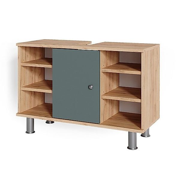 Vicco Waschbeckenunterschrank Fynn, Goldkraft Eiche/Grün, 80 x 54 cm günstig online kaufen