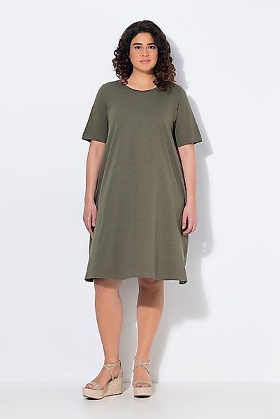 Ulla Popken Jerseykleid Jerseykleid A-Linie Rundhals günstig online kaufen