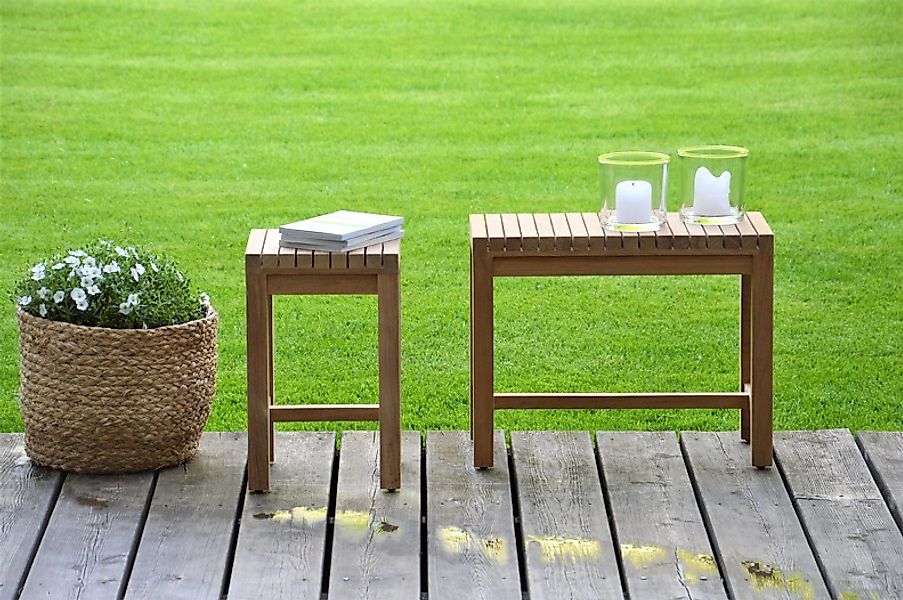 jankurtz Sitzhocker Blumenhocker Samoa Flower aus Teakholz, 25x25x80 cm günstig online kaufen