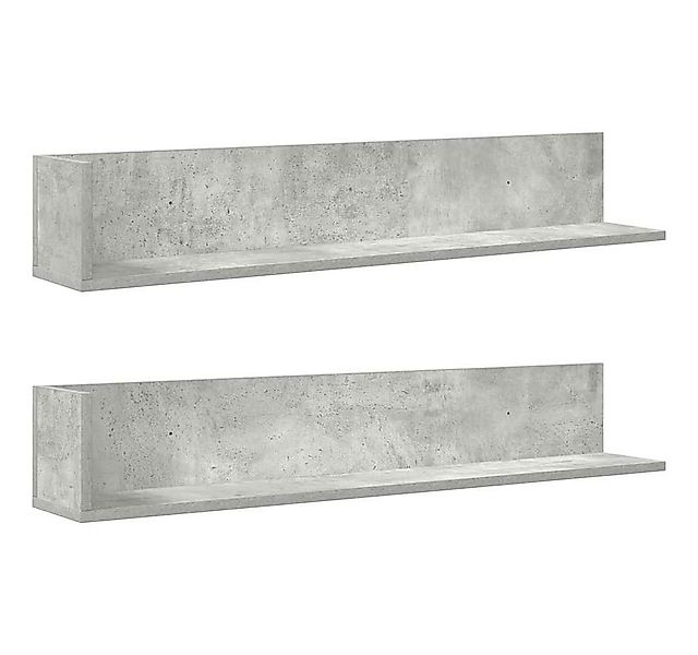 vidaXL Regal Wandregale 2 Stk. Betongrau 100x16,5x16,5 cm Holzwerkstoff, 1- günstig online kaufen