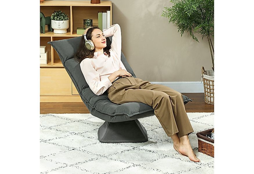 HOMCOM Bodenkissen Bodenstuhl Drehbar Bodensessel mit 5-Fach Verstellbarer günstig online kaufen