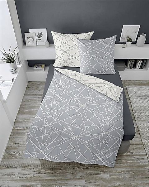 Dormisette Bettwäsche biber Bettbezug 135x200 80x80 warm weihnachten geomet günstig online kaufen