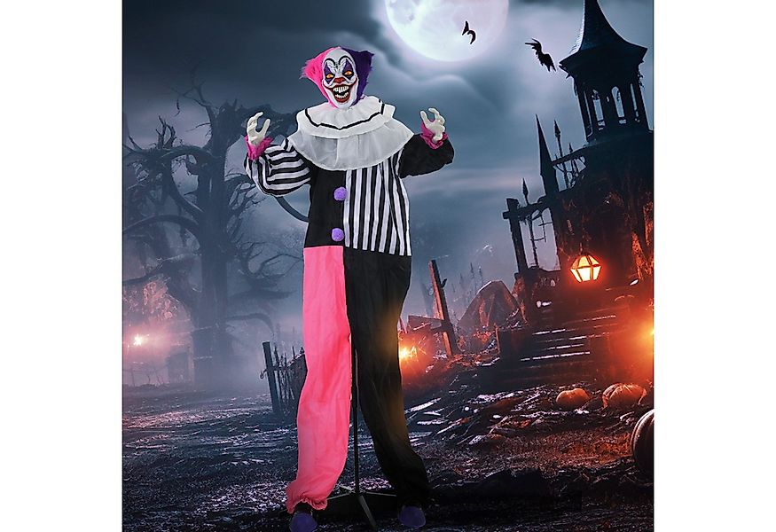 HOMCOM Dekofigur beweglich (Grusel-Clown Halloween-Dekoration, 1 St., Lach- günstig online kaufen