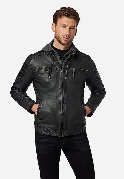 RICANO Lederjacke 12815 Hood Lederjacke mit abtrennbarer Kapuze und Kordelz günstig online kaufen