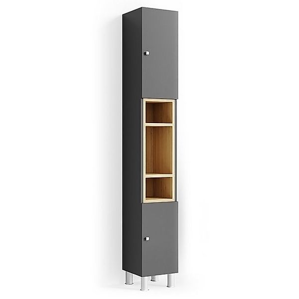 Vicco Badschrank Aquis Anthrazit/Sonoma 30 x 200 cm günstig online kaufen