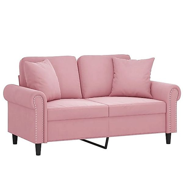 vidaXL Sofa 2-Sitzer-Sofa mit Zierkissen Rosa 120 cm Samt günstig online kaufen