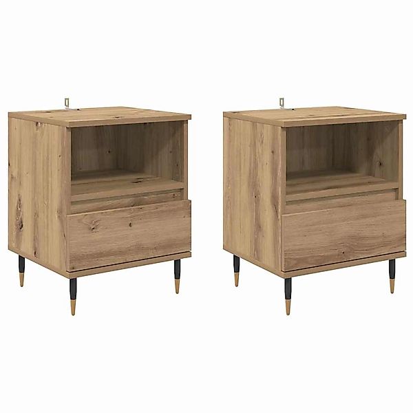vidaXL Nachttisch 2 Stk Artisan-Eiche 40 x 35 x 50 cm Holzwerkstoff 882652 günstig online kaufen