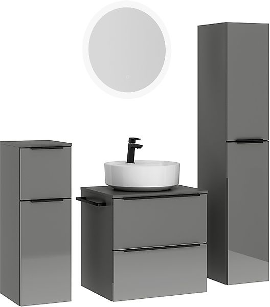 nobilia® Badmöbel-Set »Alvene«, (4 St., vormontiert, mit Soft-Close), Hochg günstig online kaufen