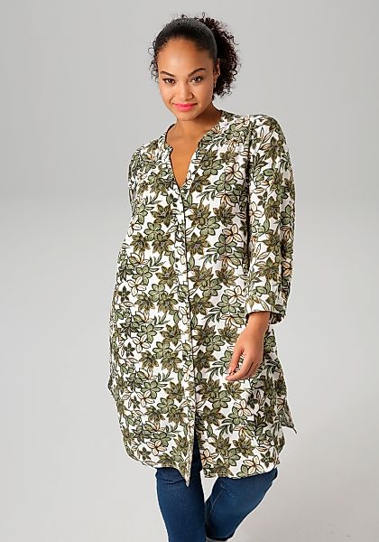 Aniston PLUS Longbluse, mit farbharmonischen Blumen bedruckt günstig online kaufen