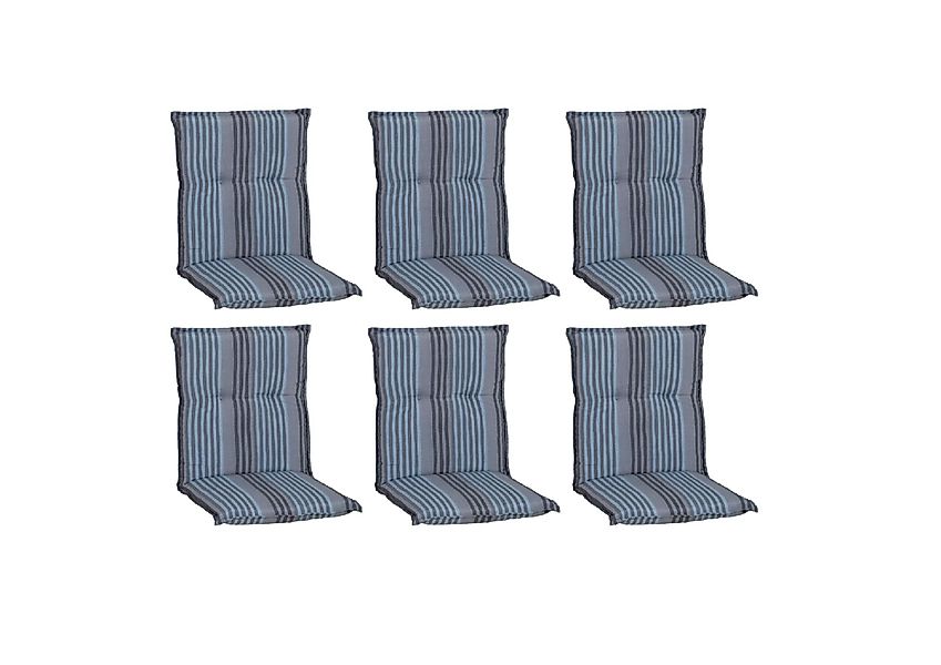 Beo Sitzauflage Niedriglehner Tissa 6er Set Blau-Grau günstig online kaufen