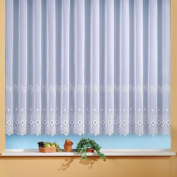 Weckbrodt Gardine "Santos" Kräuselband 1 Stk. tlg. echte Stickerei, Voile, günstig online kaufen