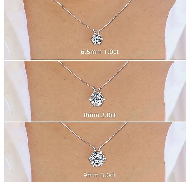 ROUGEMONT Kette mit Anhänger Funkelnde Moissanit Halskette 925 Silber 18K G günstig online kaufen