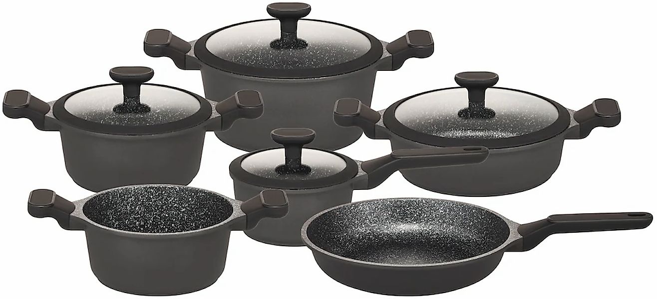 Hanseatic Topf-Set "Black Edition, mit langlebiger VITAFLON GRANIT Antihaft günstig online kaufen