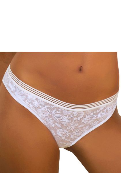 LASCANA Bikinislip rundherum aus feiner Spitze in blumiger Optik günstig online kaufen