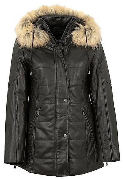 Maddox Lederjacke Evi-20 MADDOX - Damen Lederjacke Lammnappa Kapuze Kunstfe günstig online kaufen