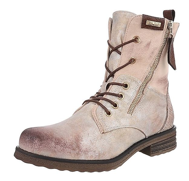 Ital-Design Modischer Damenstiefel mit Schnürung und Reißverschluss Stiefel günstig online kaufen