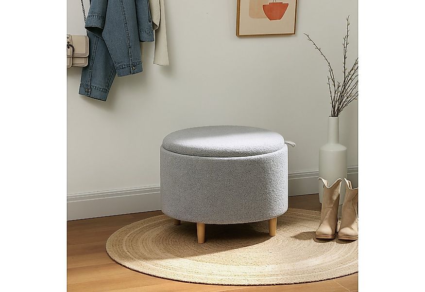 HOMCOM Sitzhocker mit Klappdeckel, Holzbeine (Hocker, 1 St., Polsterhocker) günstig online kaufen