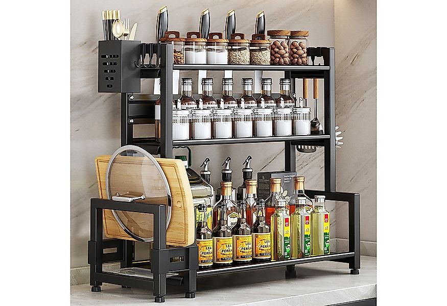 JEOBEST Gewürzregal Küche Gewürzhalter, 3 Etagen Gewürzdosen Küchenregal, G günstig online kaufen