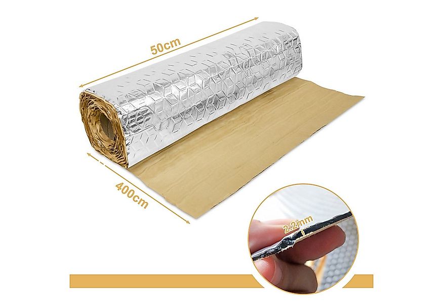 Clanmacy Dämmplatte 2x Dämmmatte 400X50cm Dämmplatte Alu-Butyl Dämmmatte An günstig online kaufen