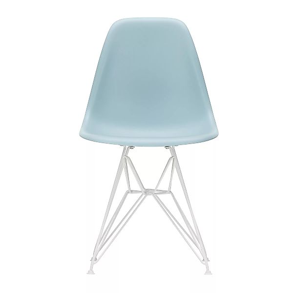 Vitra - Eames Plastic Side Chair DSR Gestell weiß - eisgrau/Sitzschale Poly günstig online kaufen