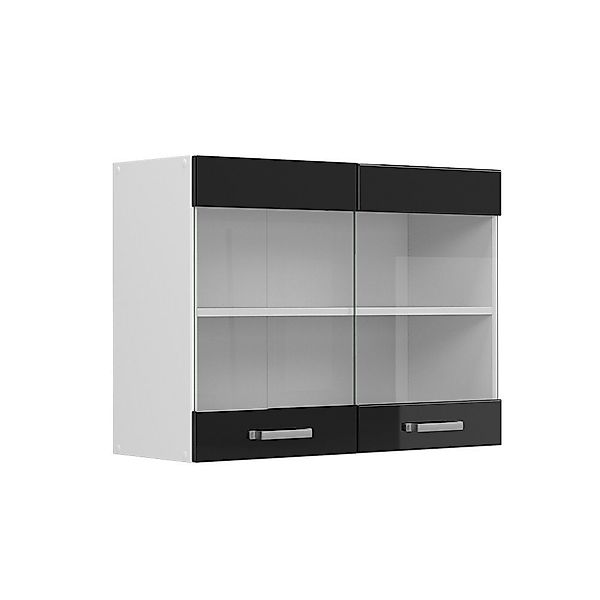 Vicco Glashängeschrank R-Line, Schwarz Hochglanz/Weiß, 80 günstig online kaufen