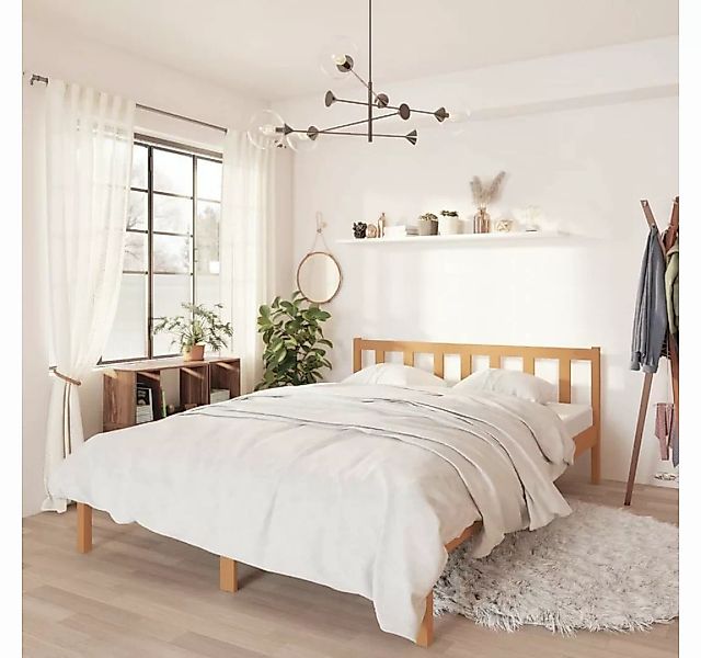 vidaXL Bett Massivholzbett Honigbraun Kiefer 120x190 cm günstig online kaufen