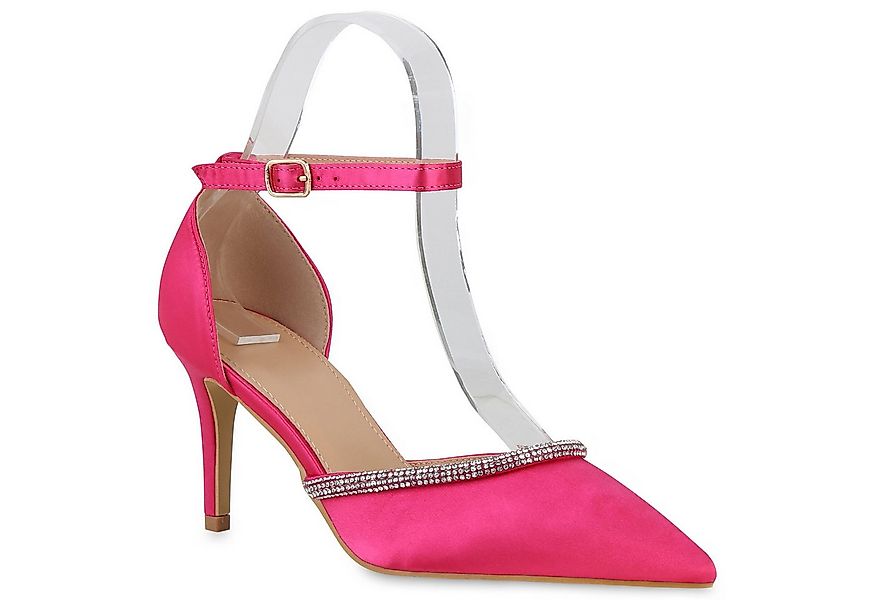 VAN HILL 839895 Pumps Damen Spitze Pumps Stiletto Party Strass Satin-Optik günstig online kaufen