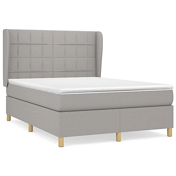 vidaXL Boxspringbett mit Matratze Hellgrau 140x190 cm Stoff1397209 günstig online kaufen