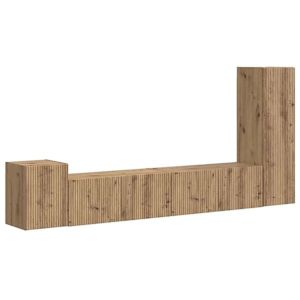vidaXL TV-Schrankset Wandmontiert 3-Tlg Artisan-Eiche Holzwerkstoff 3409023 günstig online kaufen