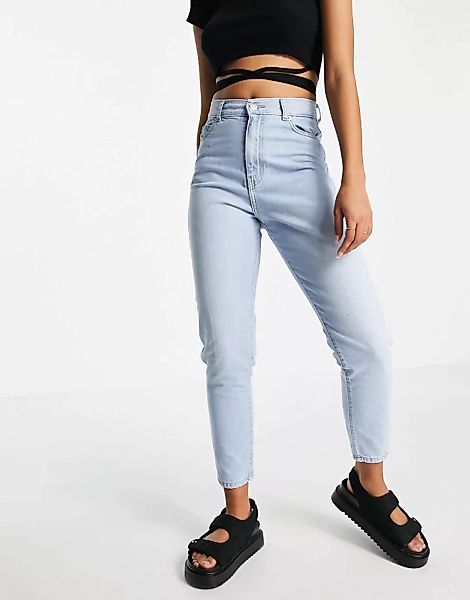 Dr Denim – Nora – Mom-Jeans mit hohem Bund in ausgeblichenem Blau günstig online kaufen
