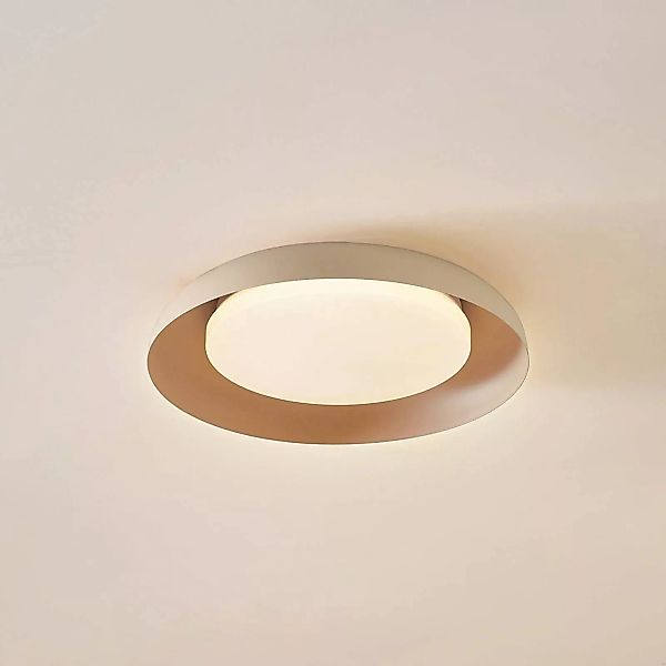 Lindby LED-Deckenleuchte Florie, beige, Metall, Ø 40 cm günstig online kaufen