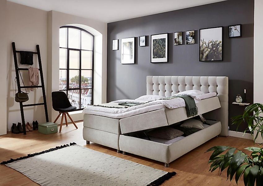 ATLANTIC home collection Boxspringbett »Tina«, mit Bettkasten und Topper, a günstig online kaufen