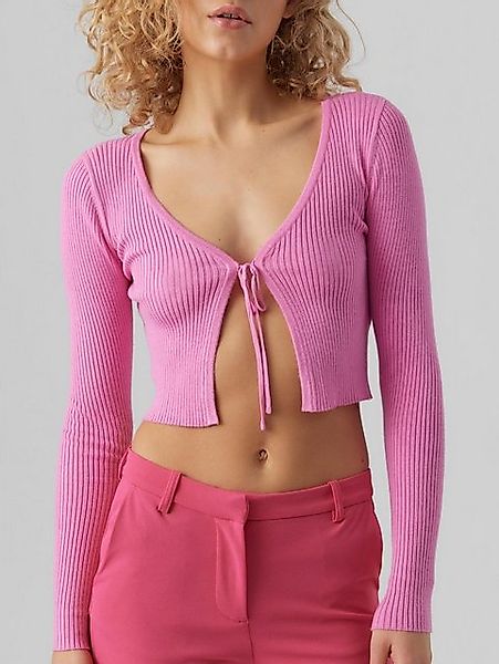Vero Moda Cardigan Geripptes Design Strickjacke Langarm mit Schleife VMGLOR günstig online kaufen