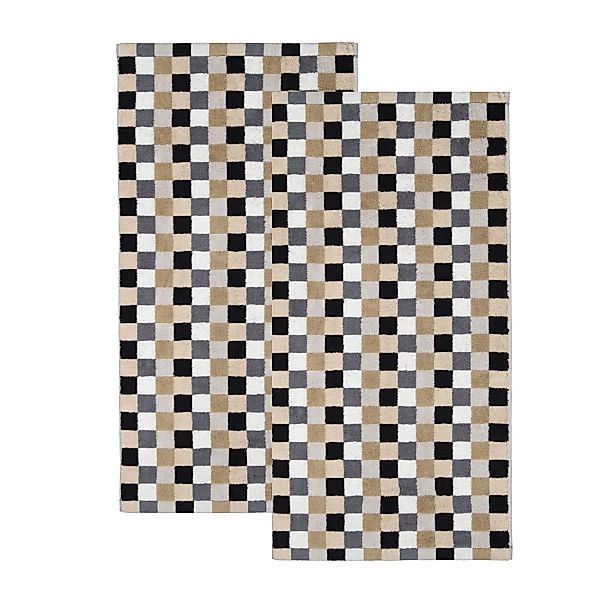 Cawö Handtuch 2 Stück Cawö Life Style Handtücher 7047-37 kariert kiesel 50x günstig online kaufen
